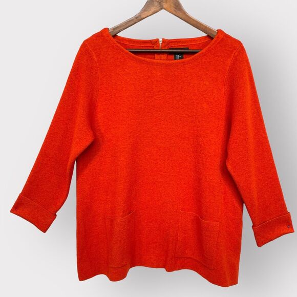 Cynthia Rowley Pullover‎ Sweater Women 18 Orange Pockets U63 - Picture 1 of 16